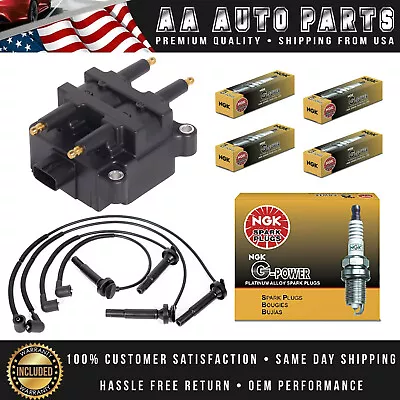 Ignition Coil & Wire Set & 4 NGK Spark Plug Fit Subaru Legacy Outback 2.5L 04-05 • $85.39