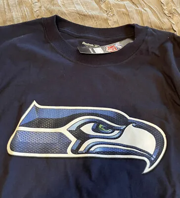 SEATTLE SEAHAWKS Football REEBOK Vintage 2XL Shirt NFL Blue NEW Free Shipping • $28.04