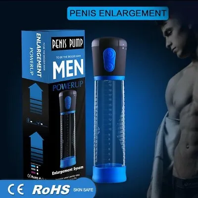 Powerful Penis Pump Bigger Vacuum Penis Enlarger Extender ED Helper Enhancement • $36.69