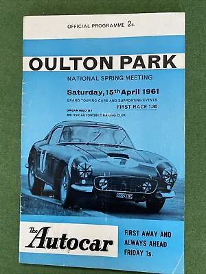 Race Programme Oulton Park 15 April 1961 Jaguar E Type First Race Win FJ A5 • £15