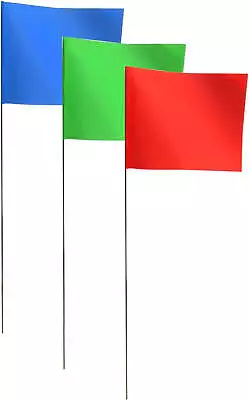 Marking Flags Marker Flags For Lawn 15X4X5 Inch | 100 Pack Red&Green&Blue Land • $14.89