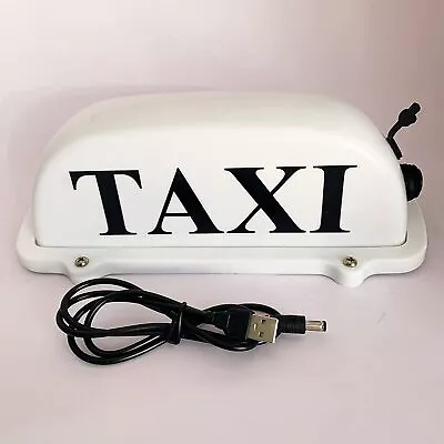 Cab Top Dome Light Roof Sign USB Rechargeable Battery With Magnetic Base White A • $38.99