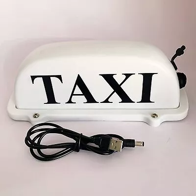 Cab Top Dome Light Roof Sign USB Rechargeable Battery With Magnetic Base White • $34.19