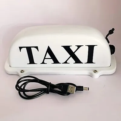 $42.99 • Buy Taxi Top Dome Light Roof Sign USB Rechargeable Battery With Magnetic Base White