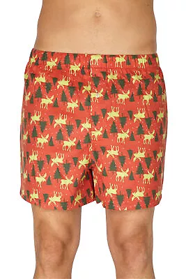 Men's Holiday Moose And Trees Boxers Underwear • $12.95