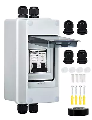 30 Amp DC Circuit Breaker With DIN Rail Enclosure AC Disconnect Box Outdoor For • $43.99