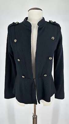 Next Women’s Navy Hook & Eye Closure Button Detail Military Jacket Size 18” PTP • £15