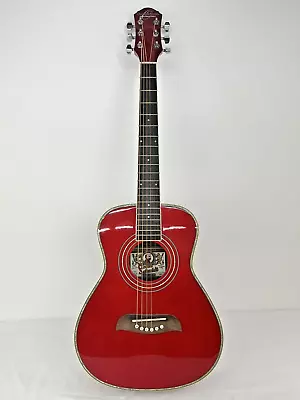 Oscar Schmidt 1/2 Size Red Acoustic Guitar OGHS-TR - Great For Beginners! • $91.13