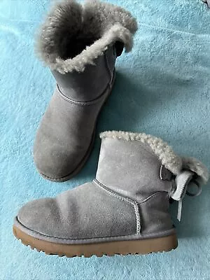 UGG Grey Beautiful Real Sheepskin Details Ankle Boots Size 38 UK 5 • £25