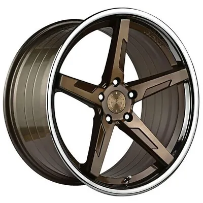 19  Staggered Vertini Wheels RFS1.7 Brushed Dual Bronze With Chrome Lip Flow • $1549