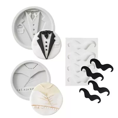 Mustache Beard Silicone Mould Fondant Chocolate Candy Men Dress Cake Decoration • $11.58