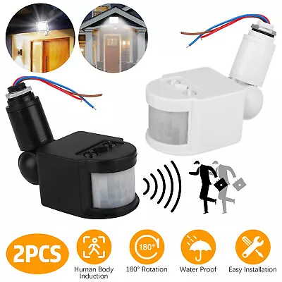 2PCS 180 ° Outdoor LED Security PIR Infrared Motion Sensor Detector Switch Light • $13.48