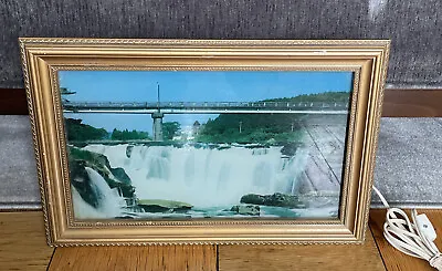 Vintage 1970’s Wall Decor Small Waterfall Picture Lights 18” • $75