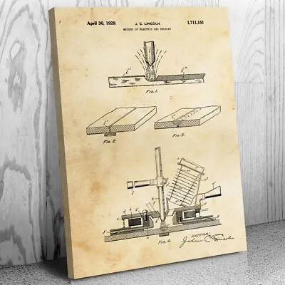 Arc Welding Patent Canvas Print Metal Worker Welder Gift Welding Decor • $59.95