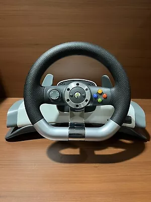 Microsoft Xbox 360 Racing Wheel With Force Feedback And Pedals (No Charge Cord) • $39.99