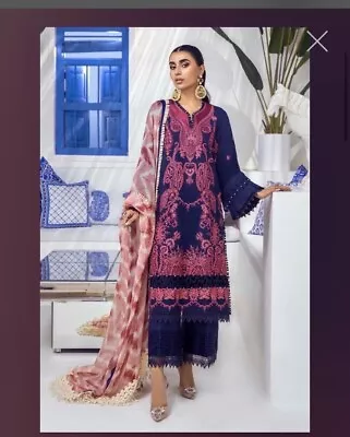 BNWT Khaadilimelightsapphiresana SafinazEthnic 3pc UNSTITCHED Suit • £19.50