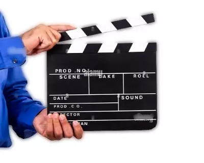 12  LARGE HOLLYWOOD MOVIE CLAPPER BOARD Director Camera Prop Wood Film Slate TV • $16.89