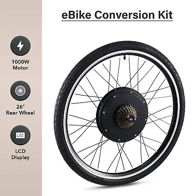 $148.08 • Buy 48V EBike Conversion Kit 26 Inch Rear Wheel & 1000 Watt Hub Motor Electric Bike