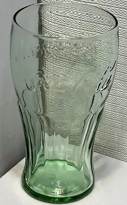 Vintage Coca-Cola Drinking Glass Green 6-3/4” X 3-1/2” Excellent Used Condition • $10