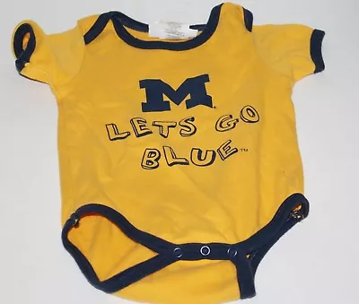 Michigan Wolverines Lets Go Blue By Two Feet Ahead Infant 12 Months One Piece • $14.95