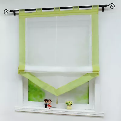 Roman Curtains Blind Shade Window Net Curtain Sheer Liftable Tab Top Voile • £20.99
