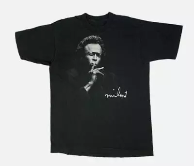 Vintage Miles Davis Signed Men T-shirt Black Short Sleeve Shirt Size S-2XL • $21.99