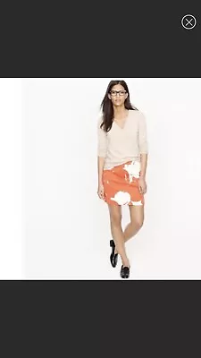 J. Crew Postage Stamp Big Apple Textured Mini Skirt Orange 4 • $65