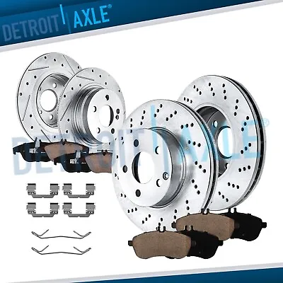 Front Rear Drilled Rotors Ceramic Brake Pads For Mercedes-Benz C230 C250 C300 • $204.67