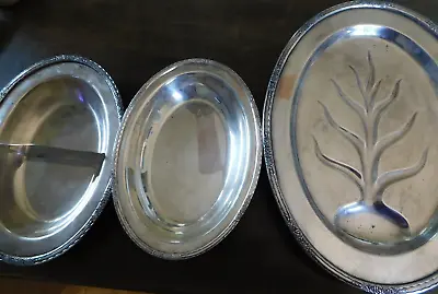 International Silver Company Set Of 3 Camille Pieces Meat Tray And Covered Dish • $59.95