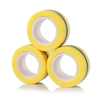 Finger Magnetic Ring Magical Spinner Bracelet Fidget Toy Pack 3(yellow) • $7.49