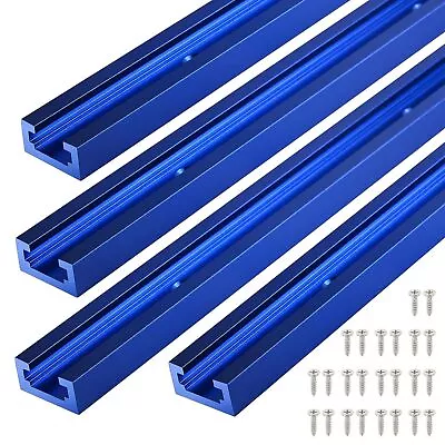 4pcs Blue 48'' Double Cut T Track Aluminum Profile Universal With Mounting Holes • $54.27