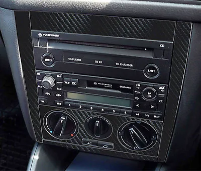 $18.99 • Buy VW Golf Mk4 Rabbit Jetta Black Carbon Fibre Effect Radio Console. R32 TDI GTI  D