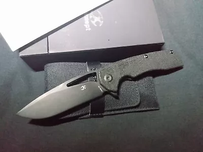 Kansept Kyro Liner Lock Folding Knife CUSTOM Black Canvas Micarta D2 Steel Blade • $45.99