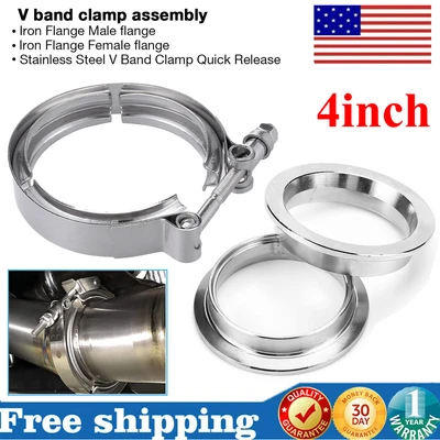 $18.59 • Buy 4 Inch 4  V Band Clamp 304 Stainless Steel For Flanges Exhaust Pipes Down Pipe