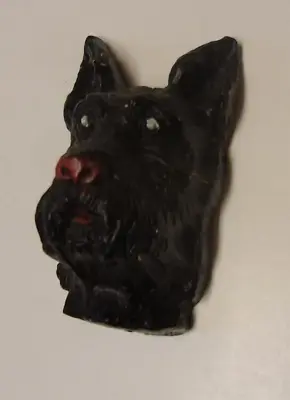 Vintage 3.25  Scottish Terrier Dog Head Hanging Wall Decor • $4.99