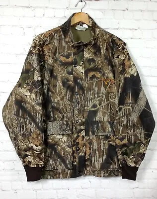 ScentLok Mossy Oak Break-Up Hunting Jacket Men's L Camo Full Zip Vintage U.S.A. • $40.50