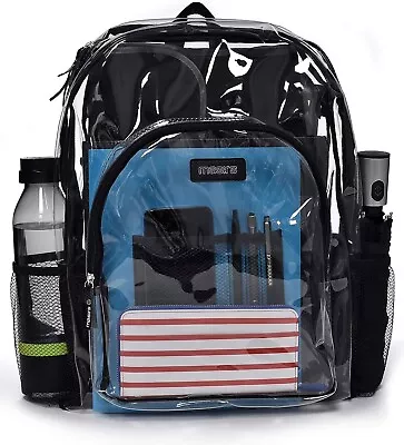 Mochila Transparente Para Trabajo Pesado Correas Ajustables Para Los Hombros • $21.28