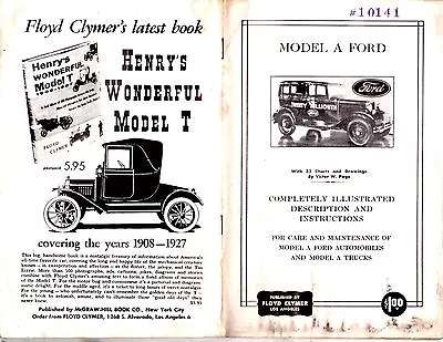 Model A Ford Cars Trucks Rare Care & Maintenance Manual Original Clymer Reprint • $49.99