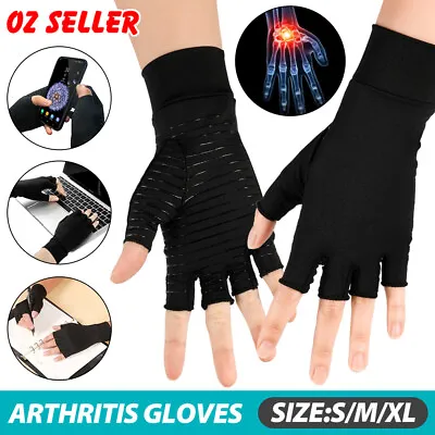 Arthritis Gloves Compression Copper Hand Wrist Support Brace Finger Pain Relief • $10.45