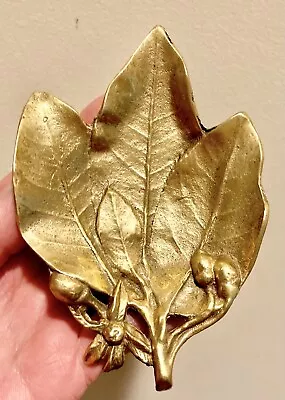 $55 • Buy Virginia Metalcrafters ORANGE Leaf Tray 3-60 VA VMC Brass 4-1/2  Lg X 3   7.2 Oz