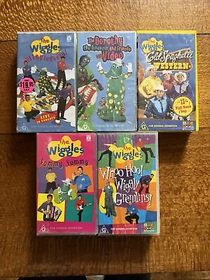 The Wiggles VHS Bulk Lot X5  Tapes Like New  Covers Some Damage • $49