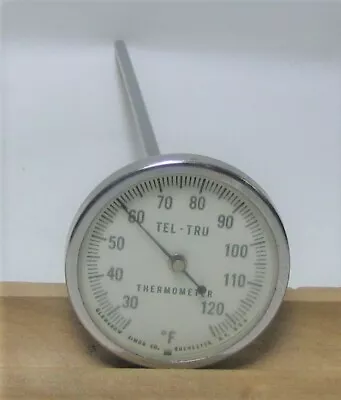 Vintage Tel-Tru Thermometer By Germanow-Simon Co. Rochester N.Y. USA Works! • $15.74