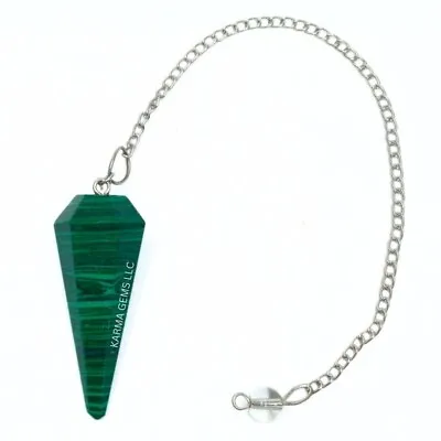 Malachite 1pc Crystal Gemstone Pendulums Natural Faceted Pendulum Dowsing  • $7.99