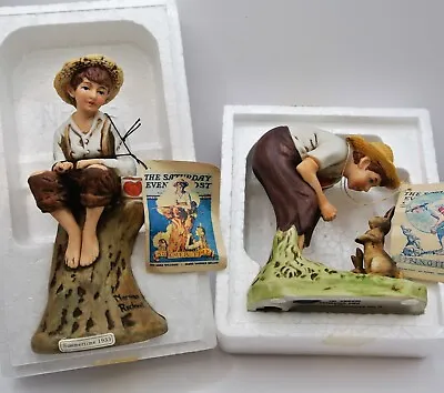Lot Of 2: Norman Rockwell Springtime NR19 And Summertime NR15 Figurines • $18