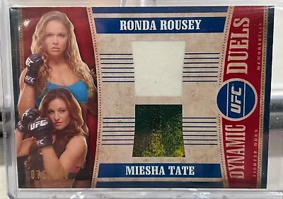 RONDA ROUSEY / MIESHA TATE 2015 Topps UFC Knockout Dynamic Duels Relic 076/188 • $39.99