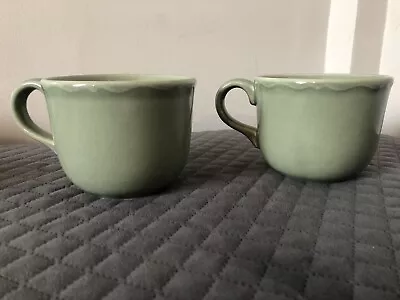 Varages Celadon Green Mugs France Mug Coffee Vintage Set Of 2 Kitchen • $23