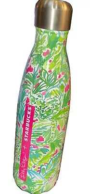 Starbucks Swell Lilly Pulitzer Stainless Steel Water Bottle Palm Beach Jungle 17 • £22.15