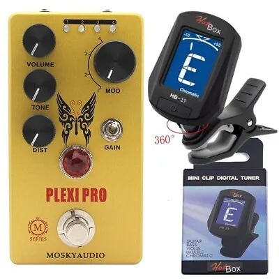 Mosky Plexi Pro Dist Pedal With Mode/Volume/Tone/DIST/Gain Button Control +TUNER • $52.50