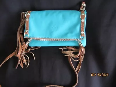 Vera Pelle Genuine Italian Leather Crossbody Bag Convertible Wristlet Clutch • $27.98