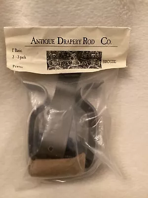 Antique Drapery Rod (ADR) Co. ~ 1  Bracket  ~ 3 Pack Pewter BRCC21L W/hardware • $12.99